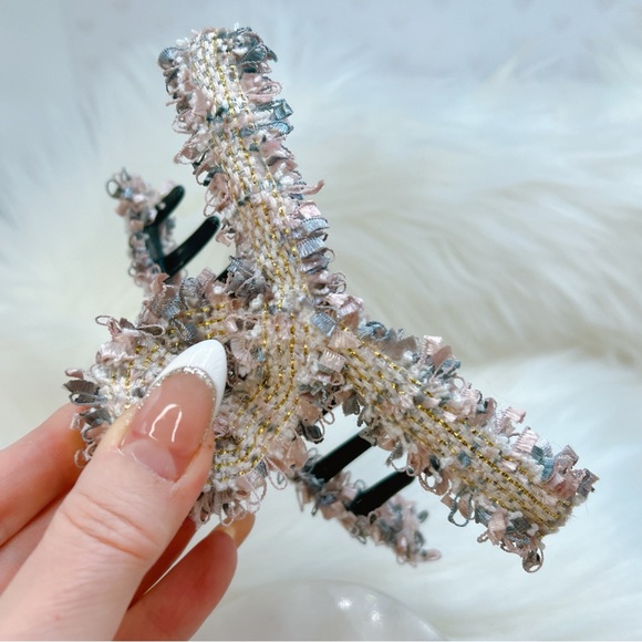 Hair clip large bohemian pastel gold colors black - Picture 2 of 7